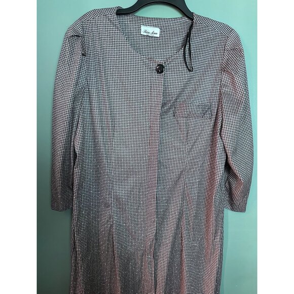 Risa Ann New York Dress Womens 16.5 Lagenlook Victorian Retro Midi Silky Ruffle - Picture 5 of 11